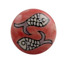 Peach Fish Flat Ceramic Drawer Knob